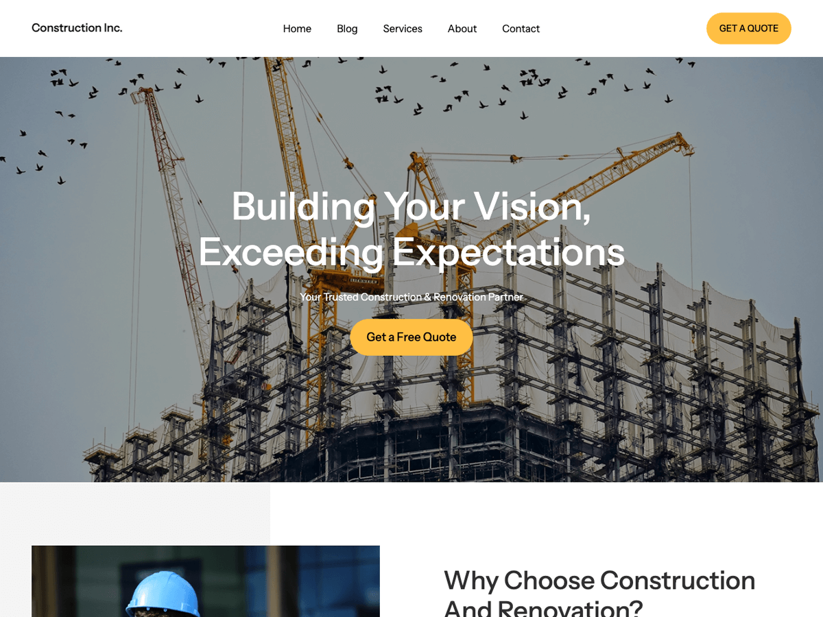 Construction And Renovation - Wordpress Theme