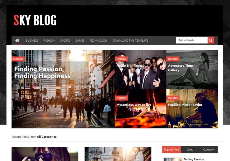 Sky Blog Responsive Blogger Template