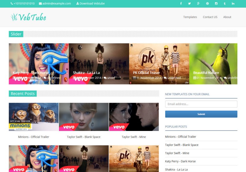 VebTube Blogger Template