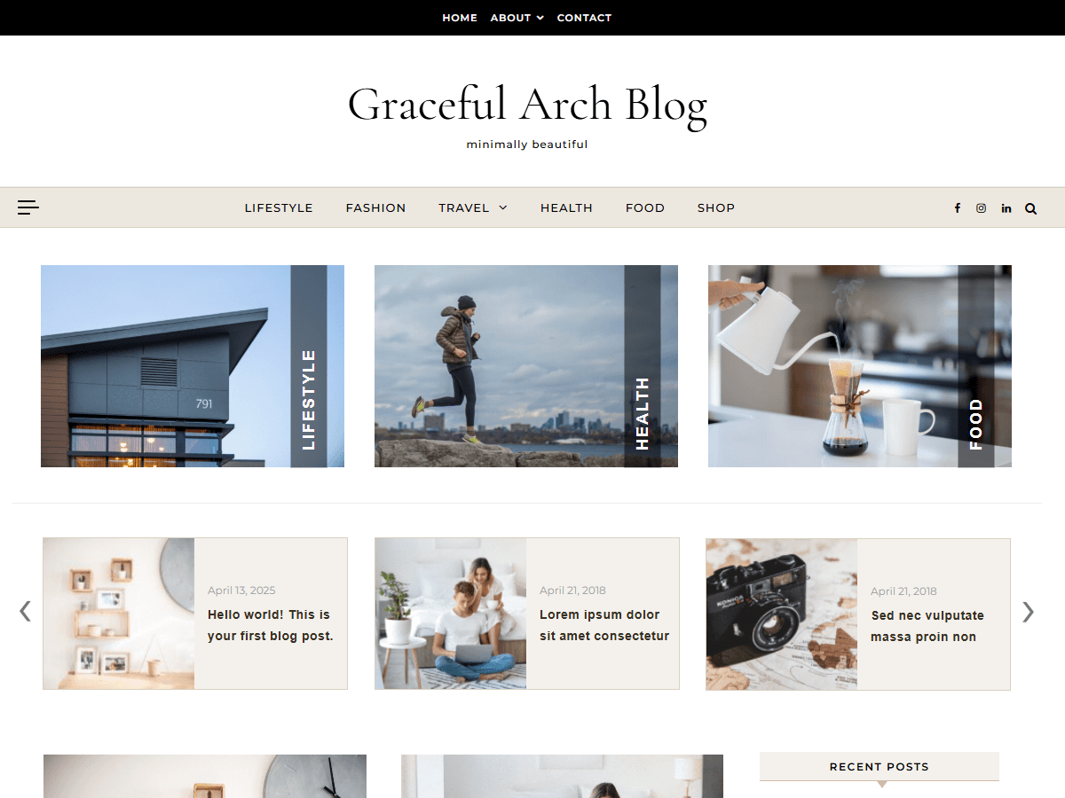 Graceful Arch Blog - Wordpress Theme