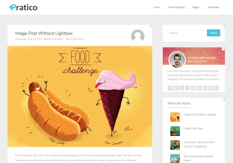 Pratico Light Responsive Blogger Template