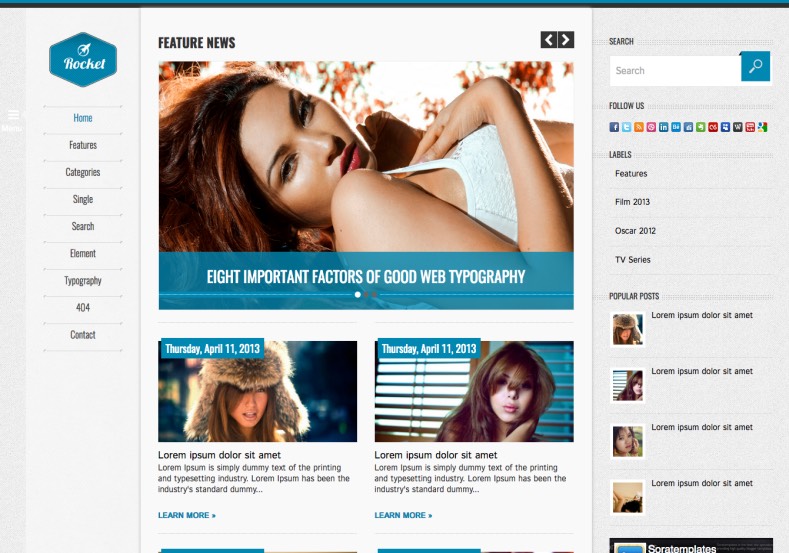 Rocket – Responsive version Blogger Template