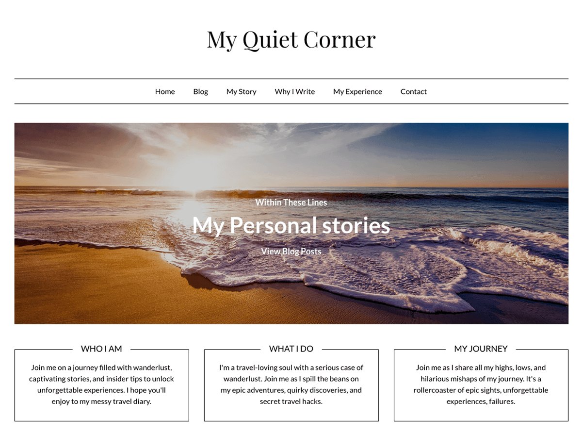 Calm Minimal Blog - Wordpress Theme