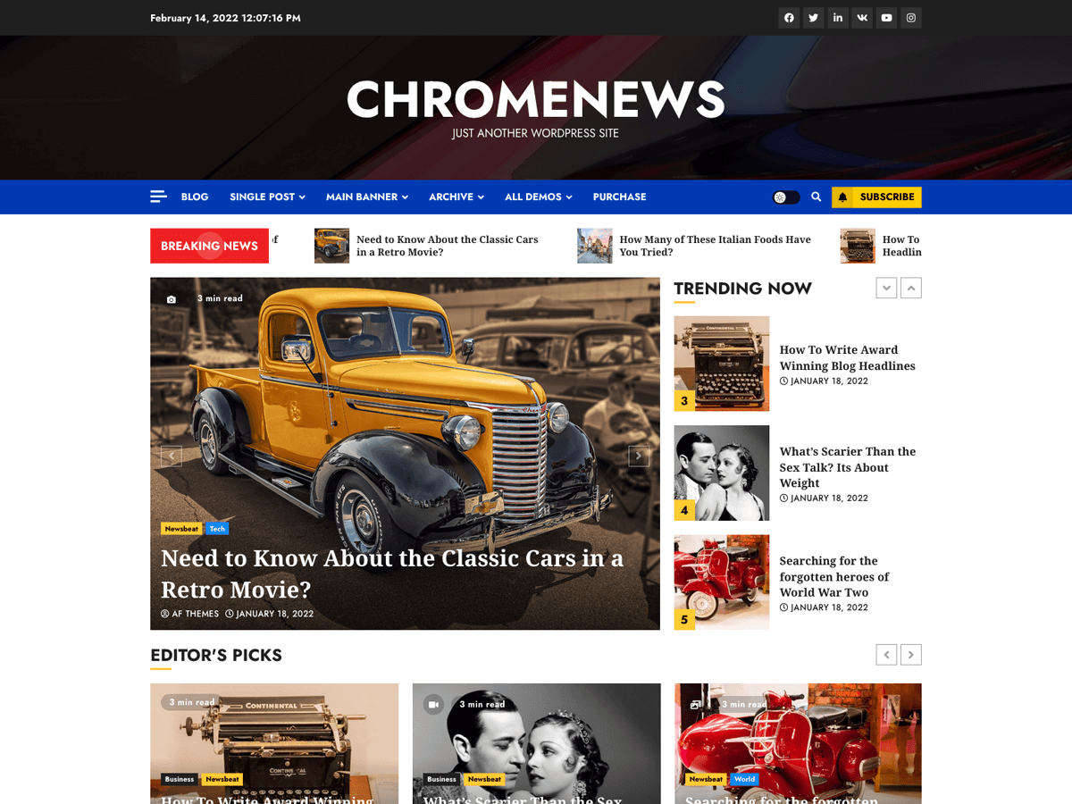 ChromeNews - Wordpress Theme