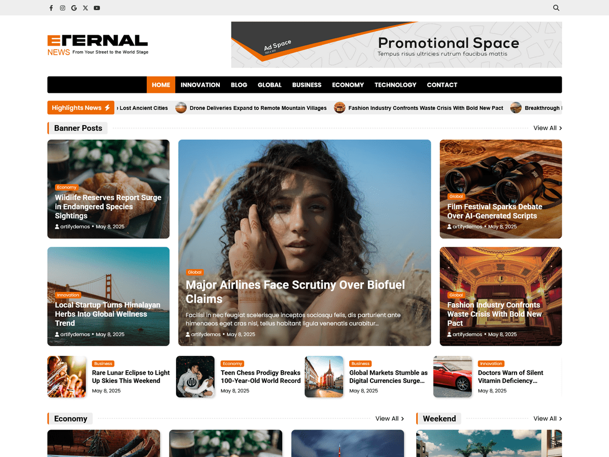 Eternal News - Wordpress Theme