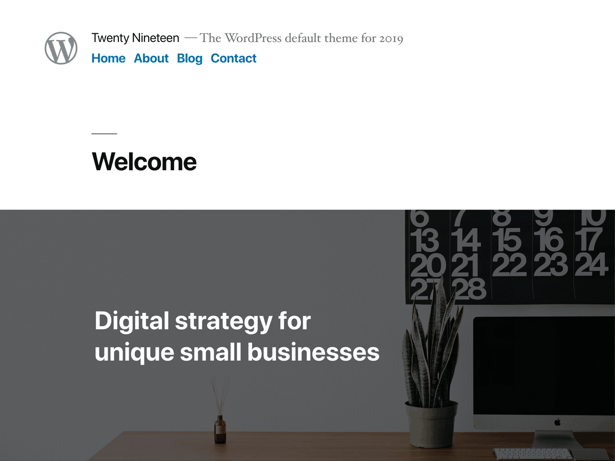 Twenty Nineteen - Theme Wordpress