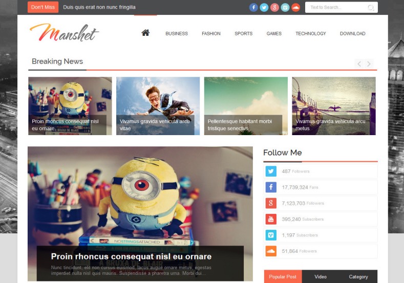 Manshet Magazine Blogger Template