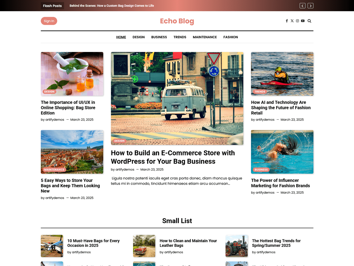 Echo Blog - Wordpress Theme