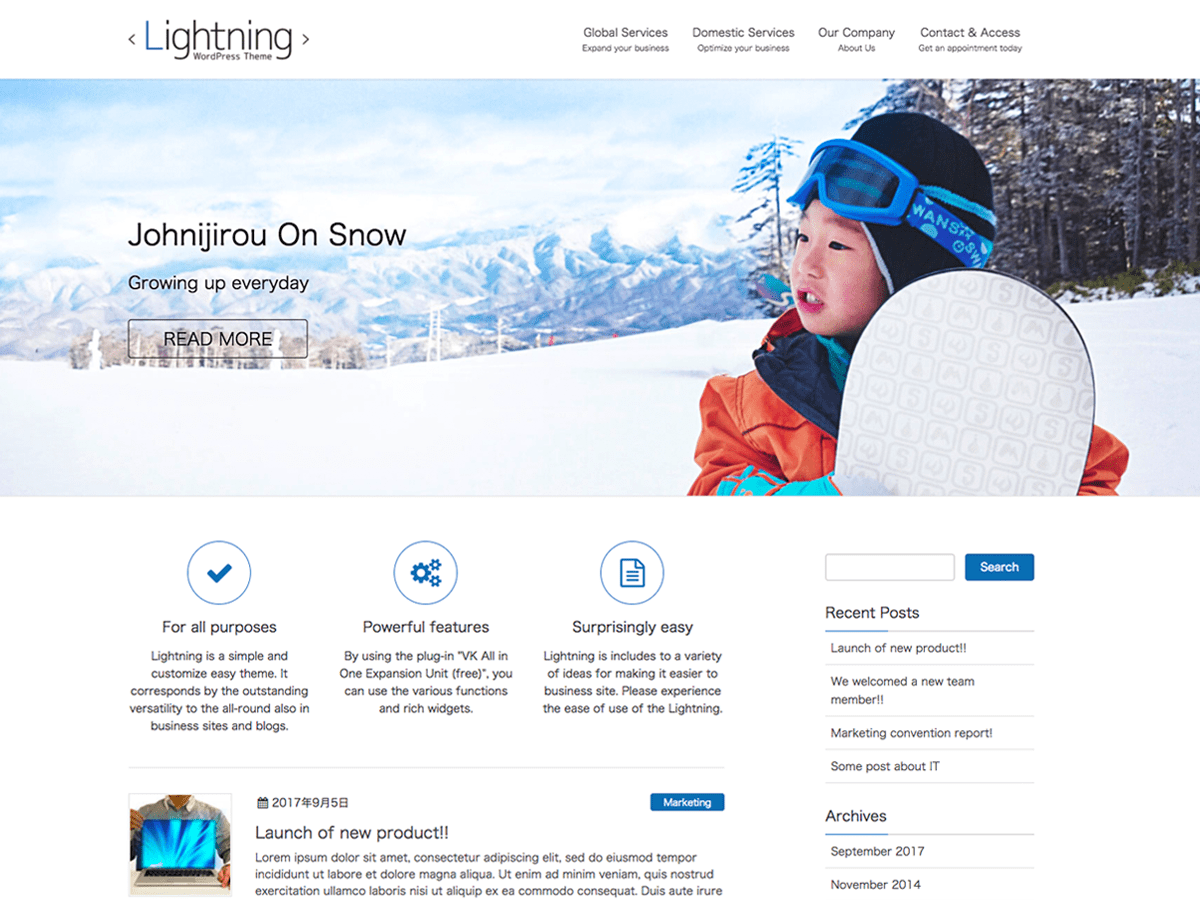 Lightning - Theme Wordpress