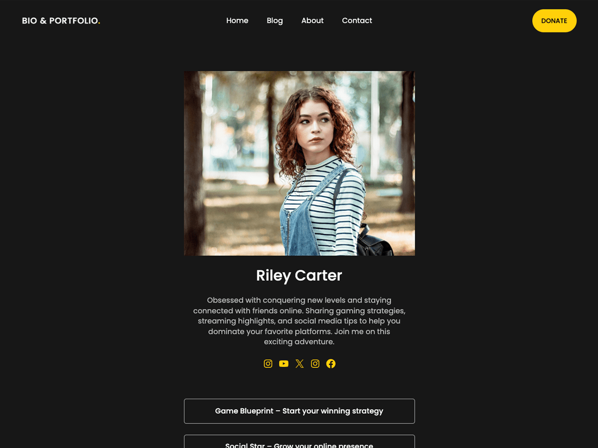 Dark Mode Portfolio - Wordpress Theme