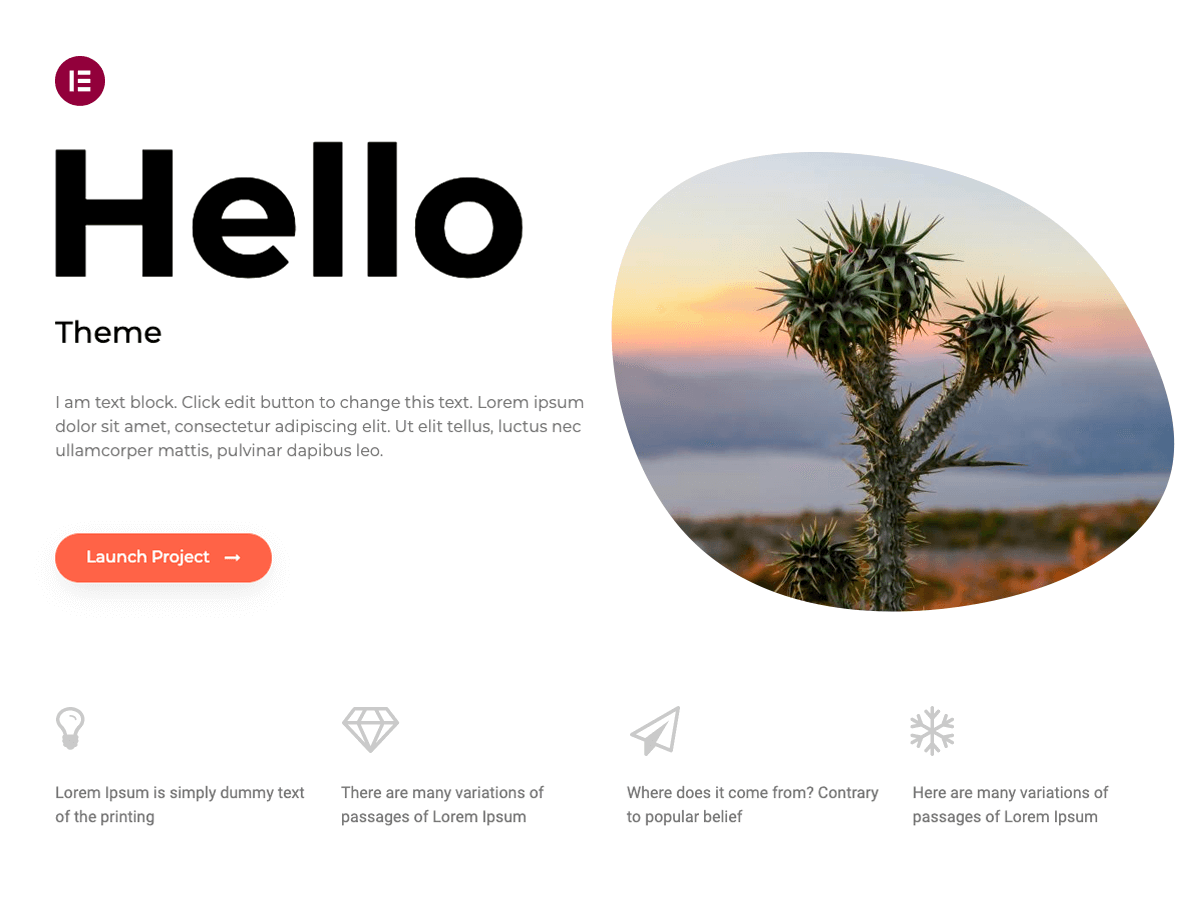 Hello Elementor - Theme Wordpress