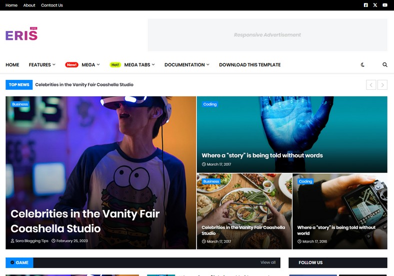 Eris Blogger Template
