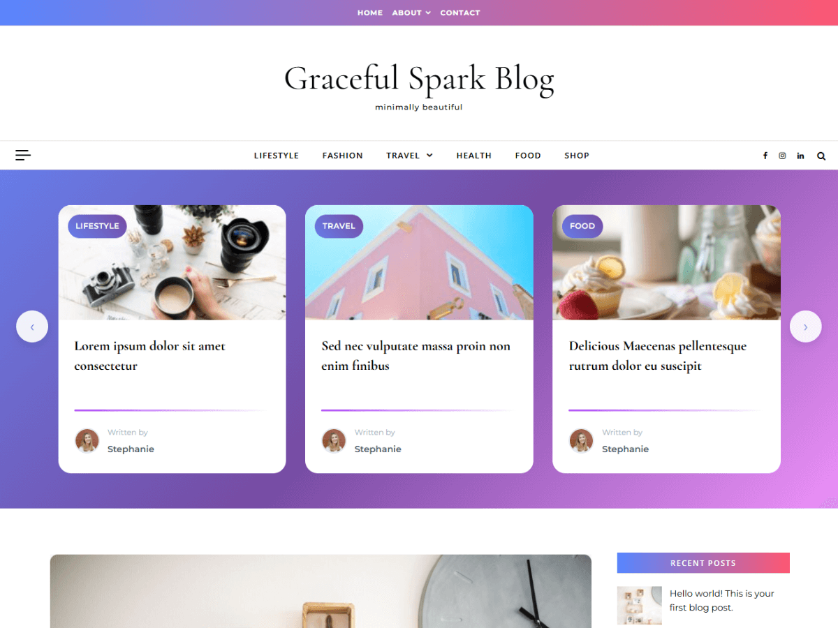 Graceful Spark Blog - Wordpress Theme