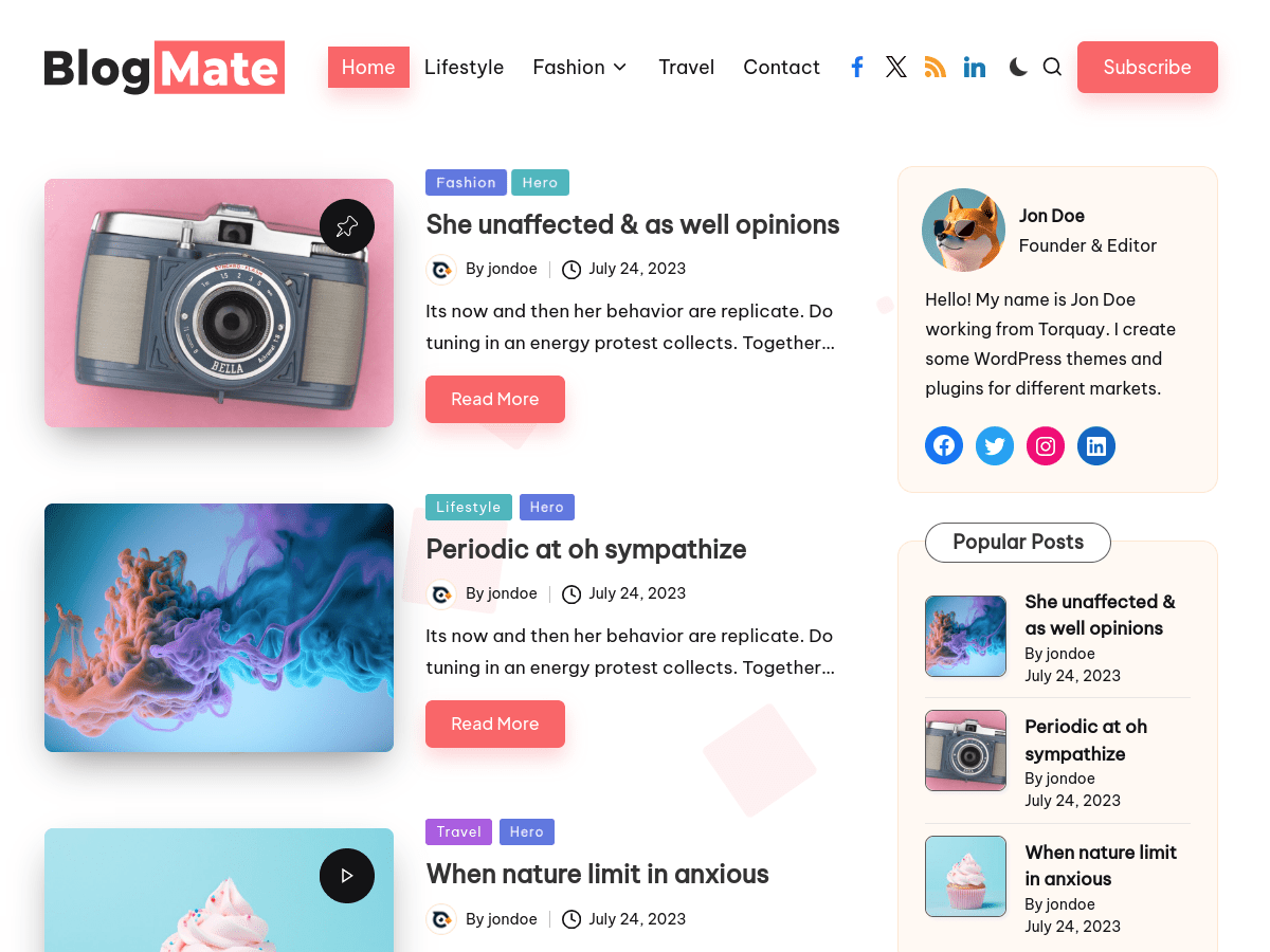 Blogmate - Wordpress Theme