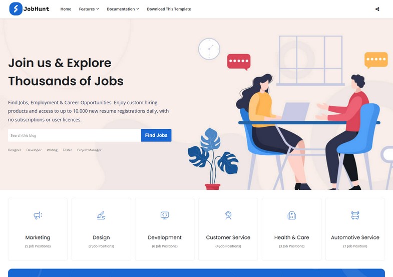 JobHunt Blogger Template