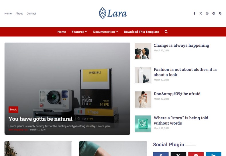 Lara Minimal Blogger Template
