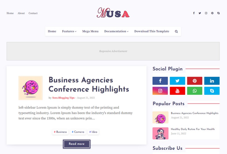 Musa Blogger Template