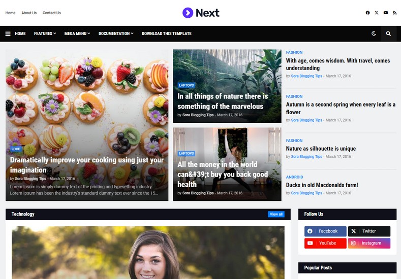 Next Blogger Template