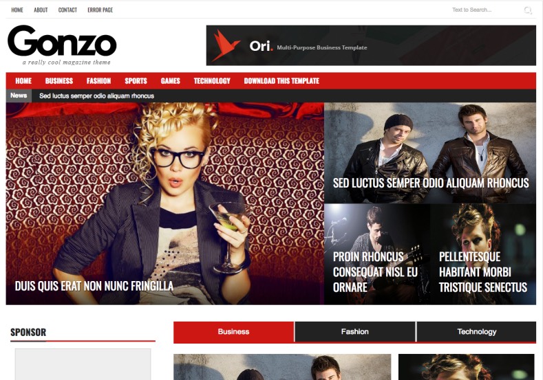 Gonzo Blogger Template