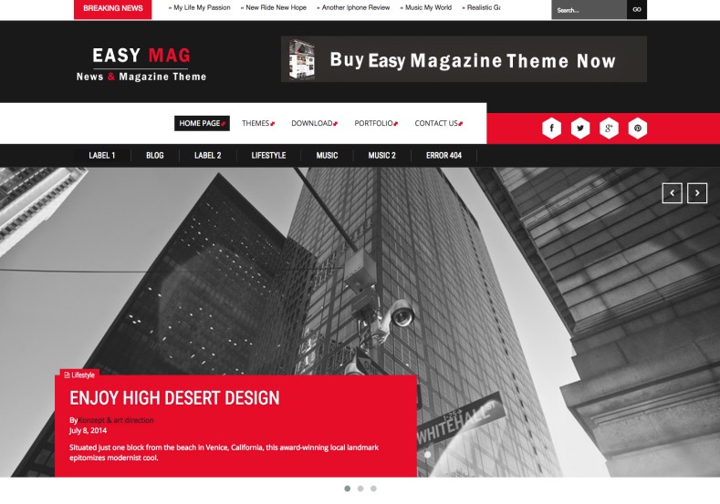 Easy Magazine Blogger Template