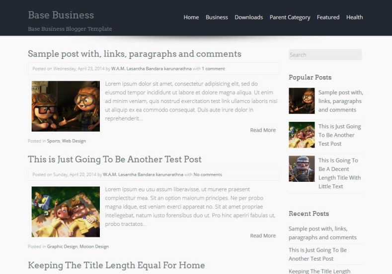 Base Business Blogger Template