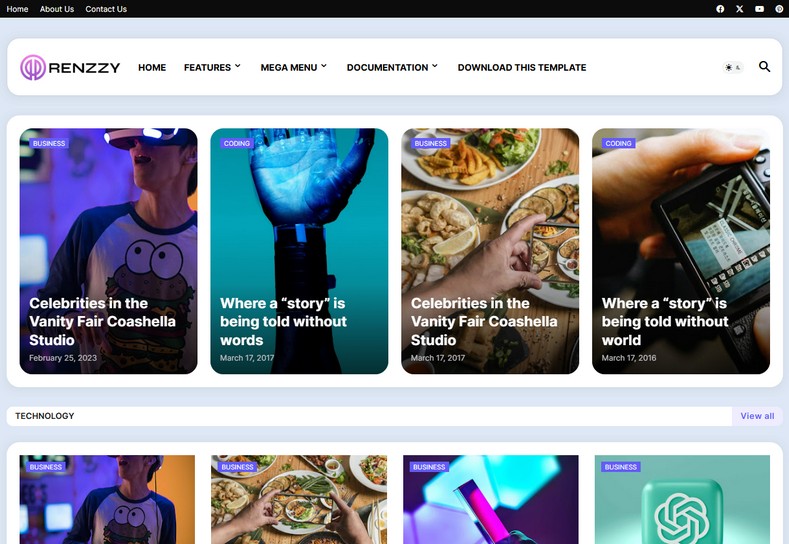 Renzzy Blogger Template