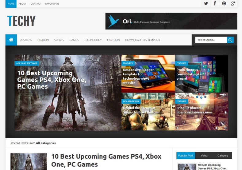 Techy Blogger Template
