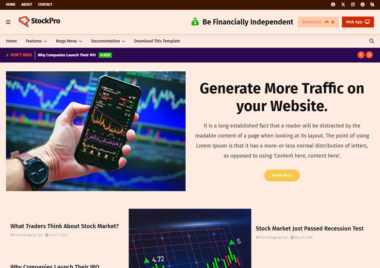 StockPro Blogger Template