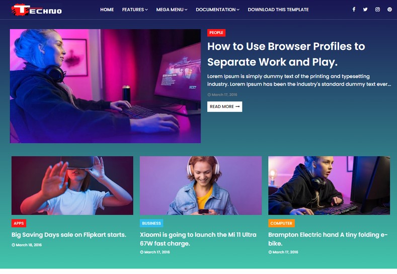 Techno Blogger Template