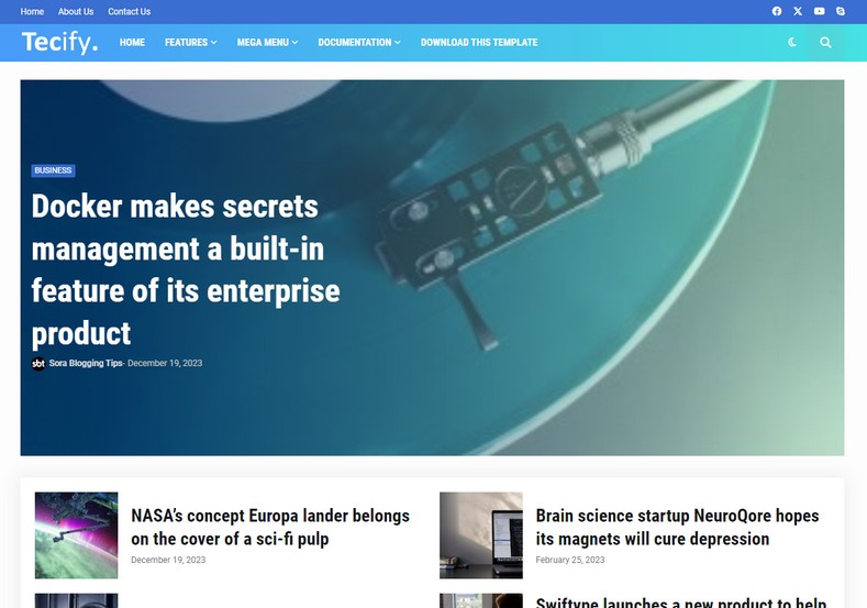 Tecify Blogger Template