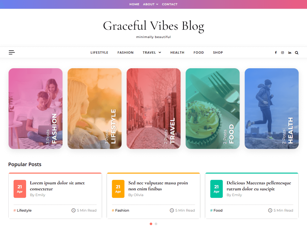 Graceful Vibes Blog - Wordpress Theme