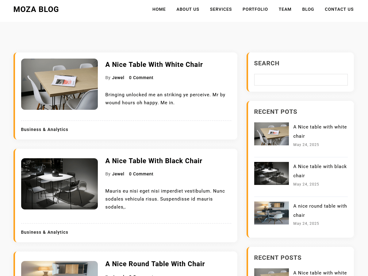 Moza Blog - Wordpress Theme