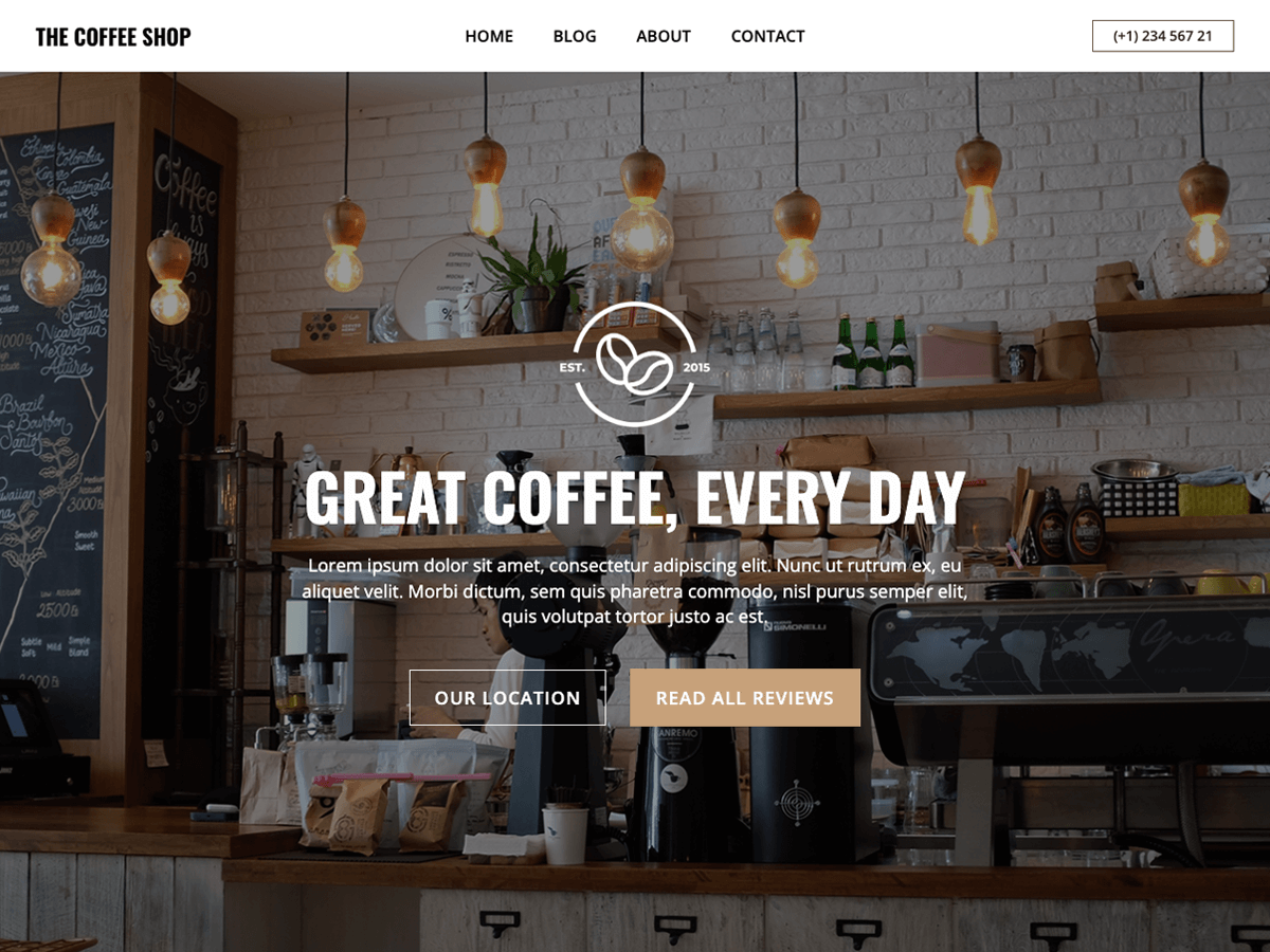 The Coffee Shop - Wordpress Theme